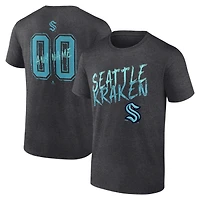 Men's Charcoal Seattle Kraken  Hustle Personalized Name & Number T-Shirt