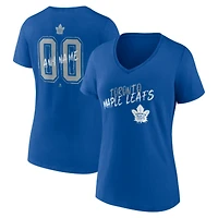Women's Blue Toronto Maple Leafs Hustle Personalized Name & Number V-Neck T-Shirt
