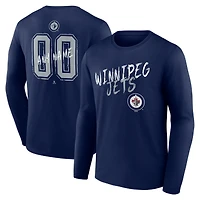 Men's Navy Winnipeg Jets  Hustle Personalized Name & Number Long Sleeve T-Shirt