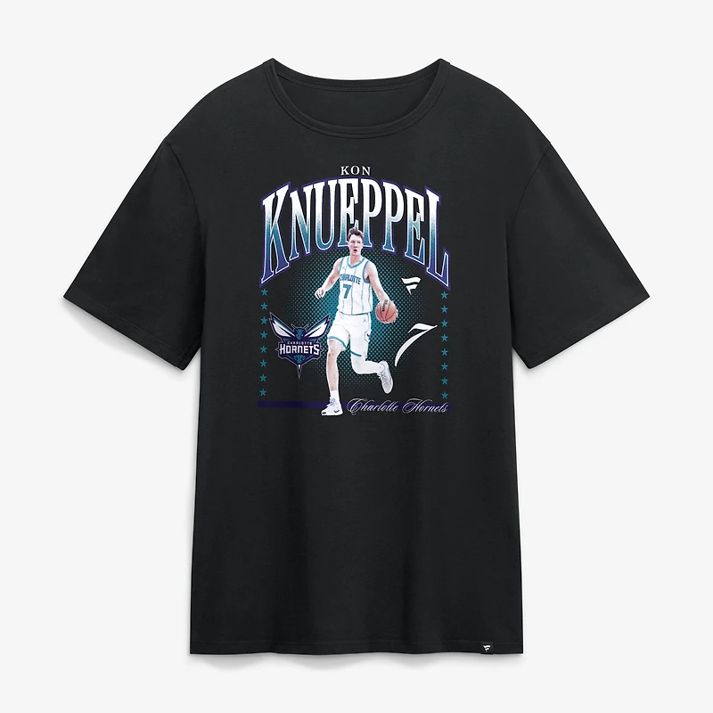 Men's Kon Knueppel Black Charlotte Hornets Hype T-Shirt