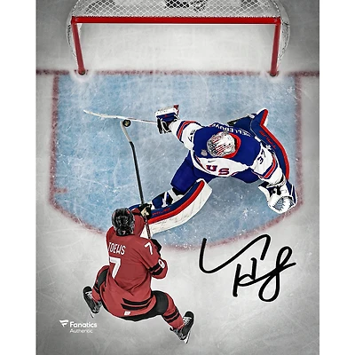 Connor Hellebuyck Team USA Autographed 8" x 10" 2026 Winter Olympics Gold Medal Winner Photograph
