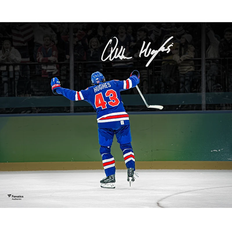 Quinn Hughes USA Hockey Autographed 8" x 10" 2026 Winter Olympics Quarterfinals OT GWG Photograph