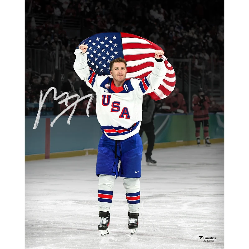 Matthew Tkachuk Team USA Autographed 16" x 20" 2026 Winter Olympics Gold Medal Winner Photograph