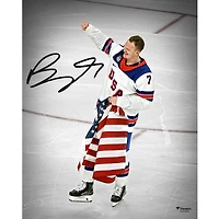 Brady Tkachuk Team USA Autographed 16" x 20" 2026 Winter Olympics Gold Medal Winner Photograph