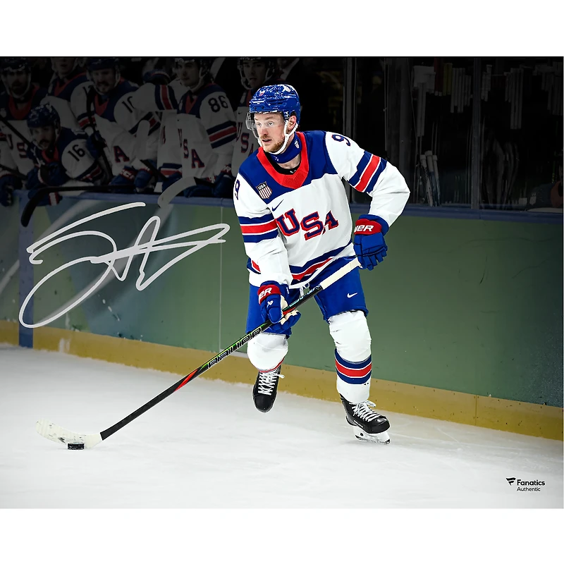 Jack Eichel Team USA Autographed 16" x 20" 2026 Winter Olympics Gold Medal Winner Photograph