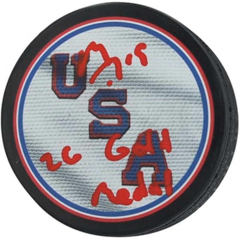 Matthew Tkachuk Team USA Autographed 2026 Winter Olympics Hockey Puck