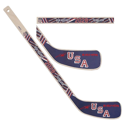 Auston Matthews Team USA Autographed 2026 Winter Olympics Mini Wood Stick with "26 Gold Medal" Inscription
