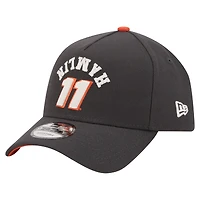 Men's New Era  Black Denny Hamlin Upside-Down Chain Stitch A-Frame 9FORTY Adjustable Hat