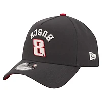 Men's New Era  Black Kyle Busch Upside-Down Chain Stitch A-Frame 9FORTY Adjustable Hat