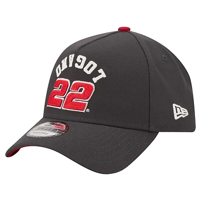Men's New Era  Black Joey Logano Upside-Down Chain Stitch A-Frame 9FORTY Adjustable Hat