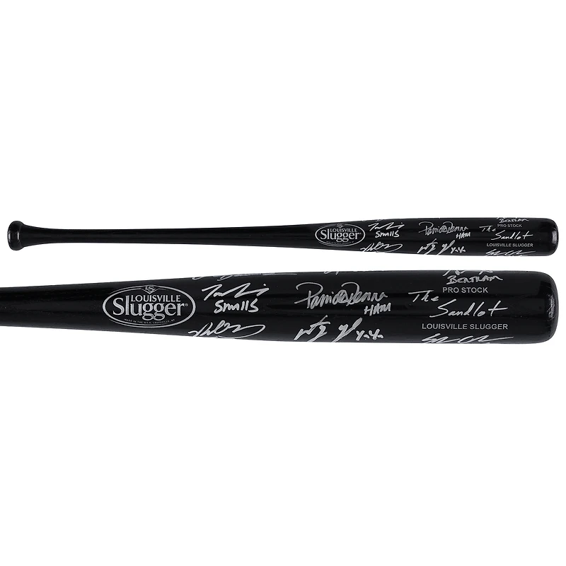The Sandlot Cast Autographed Black Louisville Slugger Bat with Multiple Inscriptions - 8 Signatures
