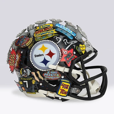 Ben Roethlisberger Pittsburgh Steelers Autographed Riddell Speed Mini Helmet  - Art by Charles Fazzino - NF70444312