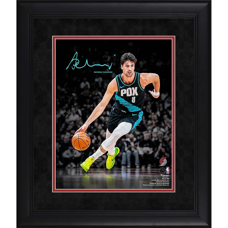 Deni Avdija Portland Trail Blazers Facsimile Signature Framed 11" x 14" Spotlight Photograph