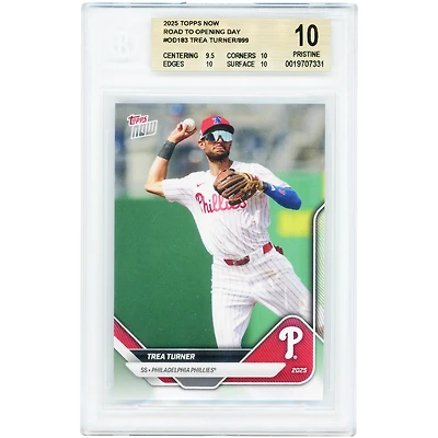 Trea Turner Philadelphia Phillies 2025 Topps Now Road to Opening Day #OD-183 BGS Authenticated 10 Card - 9.5,10,10,10 Subgrades