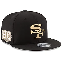 Men's New Era Black San Francisco 49ers 80th Anniversary 9FIFTY Snapback Hat