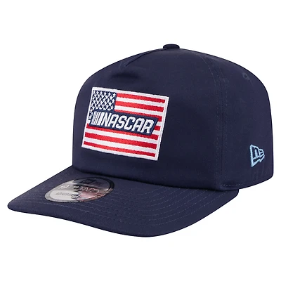Men's New Era Navy NASCAR Race The Base American Flag 19TWENTY Adjustable Hat