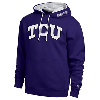 Men's Champion Purple TCU Horned Frogs Arch Tackle Twill Hoodie