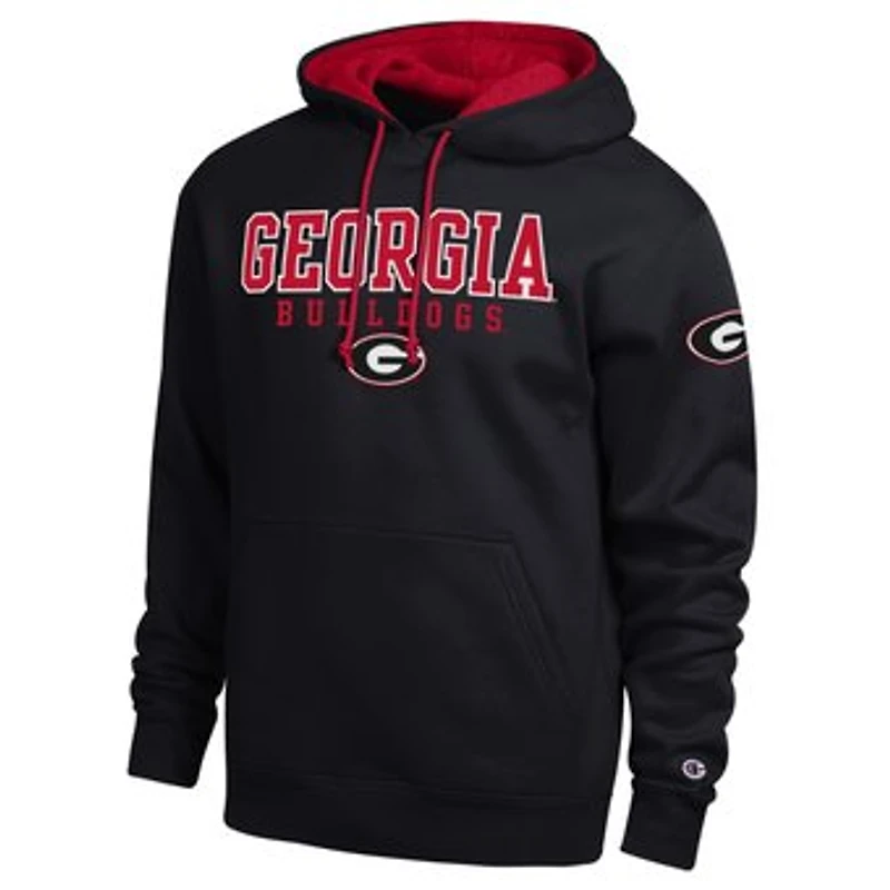 Men's Champion Black Georgia Bulldogs Contrast Hoodie