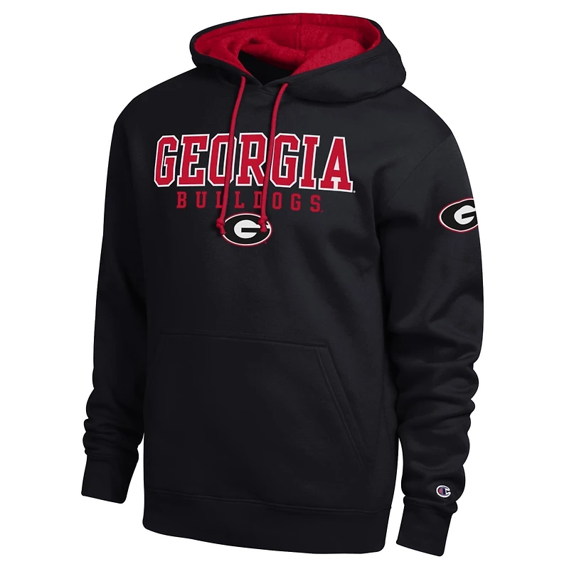 Men's Champion Black Georgia Bulldogs Contrast Hoodie