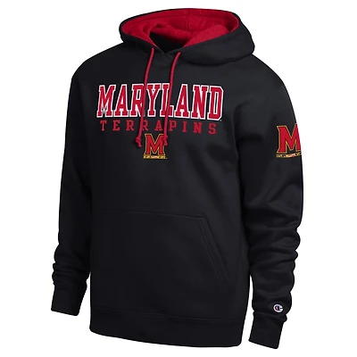 Men's Champion Black Maryland Terrapins Contrast Hoodie