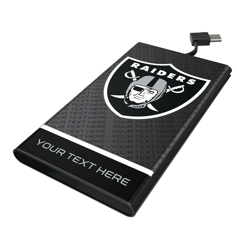 Keyscaper Las Vegas Raiders Personalized 5000mAh Flat Powerbank