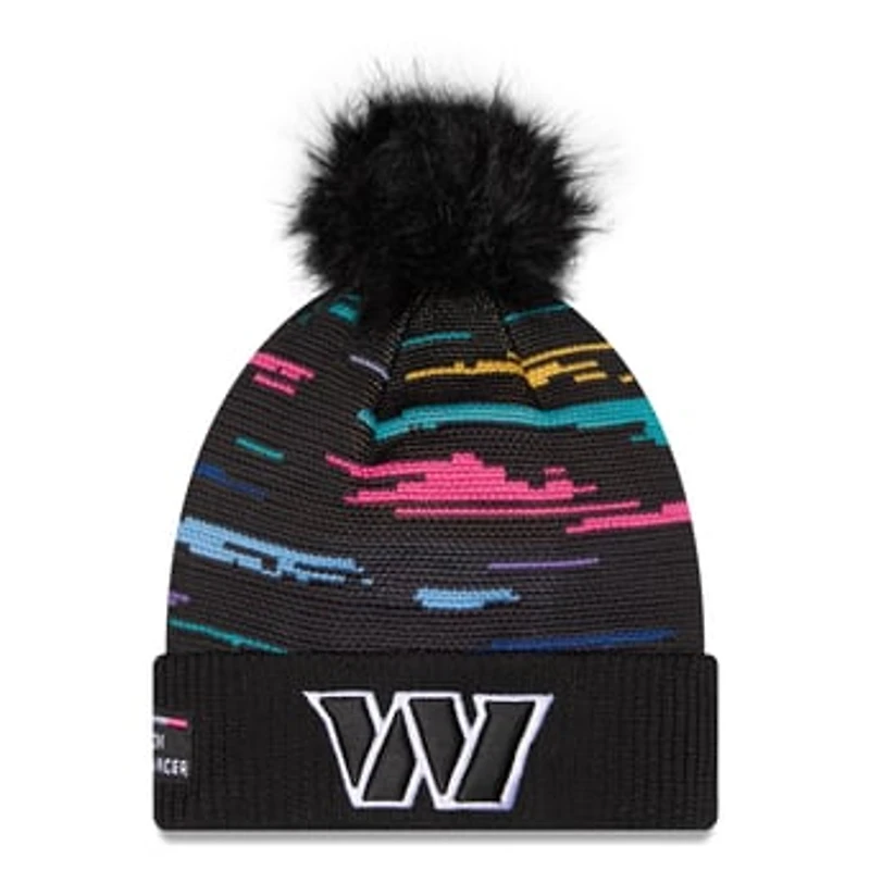 Women's New Era Black Washington Commanders 2026 NFL Crucial Catch Cuffed Knit Hat with Pom