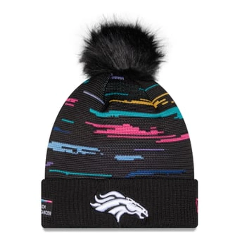 Women's New Era Black Denver Broncos 2026 NFL Crucial Catch Cuffed Knit Hat with Pom