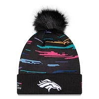 Women's New Era Black Denver Broncos 2026 NFL Crucial Catch Cuffed Knit Hat with Pom