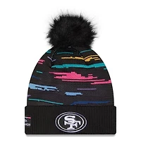 Women's New Era Black San Francisco 49ers 2026 NFL Crucial Catch Cuffed Knit Hat with Pom