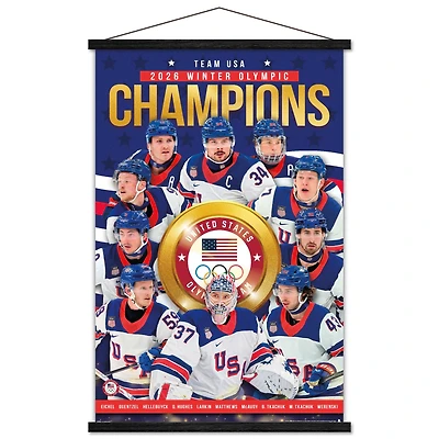 Men's USA Hockey 2026 Winter Olympics Gold Medal 22.375" x 34" Poster