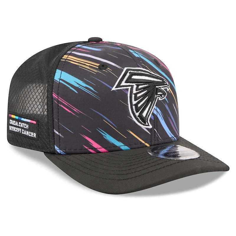 Youth New Era Black Atlanta Falcons 2026 NFL Crucial Catch 9SEVENTY Adjustable Trucker Hat