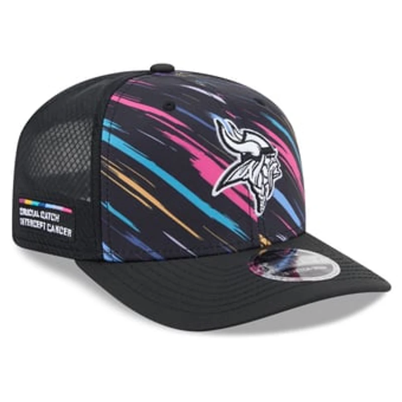 Youth New Era Black Minnesota Vikings 2026 NFL Crucial Catch 9SEVENTY Adjustable Trucker Hat