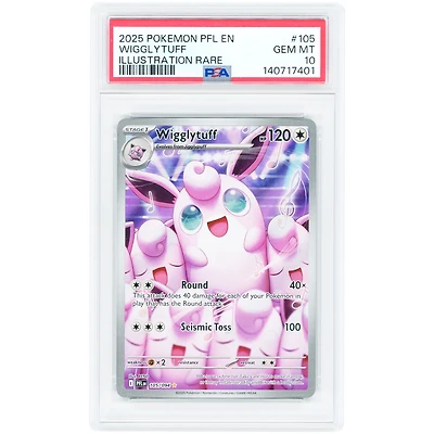 Wigglytuff 2025 Pokemon Phantasmal Flames Illustration Rare #105 PSA Authenticated 10 Card