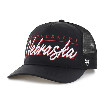Unisex '47 Black Nebraska Huskers brrr° Condor Mesh Hitch Adjustable Hat