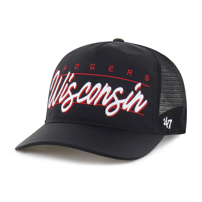 Unisex '47 Black Wisconsin Badgers brrr° Condor Mesh Hitch Adjustable Hat