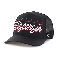 Unisex '47 Black Wisconsin Badgers brrr° Condor Mesh Hitch Adjustable Hat