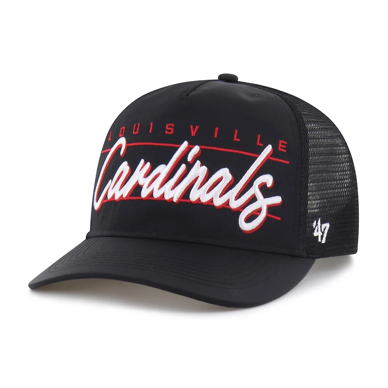 Unisex '47 Black Louisville Cardinals brrr° Condor Mesh Hitch Adjustable Hat