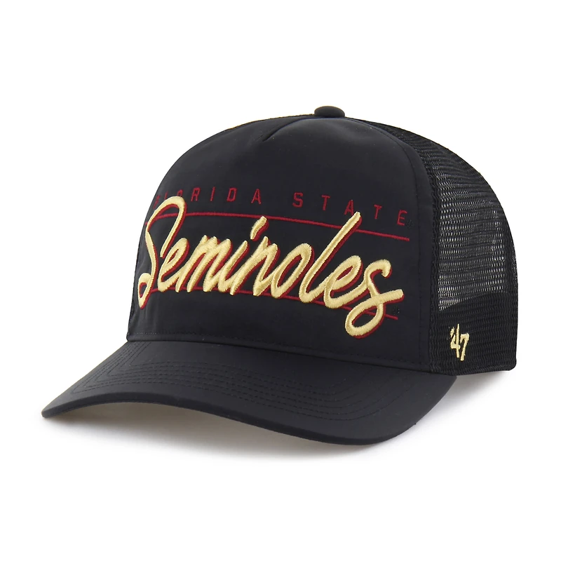 Unisex '47 Black Florida State Seminoles brrr° Condor Mesh Hitch Adjustable Hat