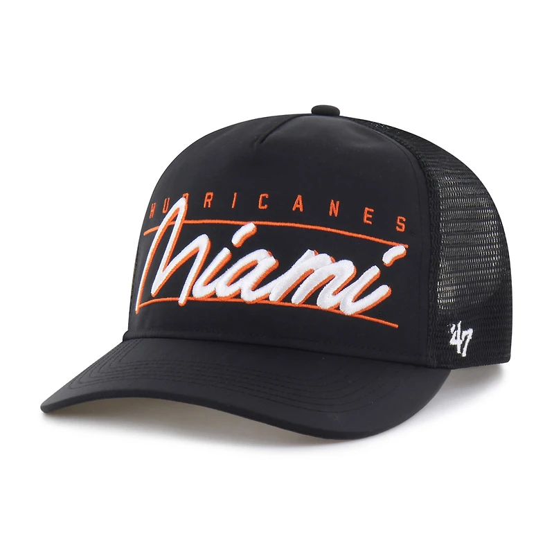 Unisex '47 Black Miami Hurricanes brrr° Condor Mesh Hitch Adjustable Hat