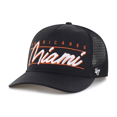 Unisex '47 Black Miami Hurricanes brrr° Condor Mesh Hitch Adjustable Hat