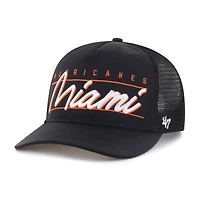 Unisex '47 Black Miami Hurricanes brrr° Condor Mesh Hitch Adjustable Hat