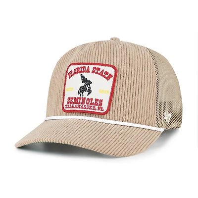 Unisex '47 Khaki Florida State Seminoles Cordlandia Hitch Adjustable Hat