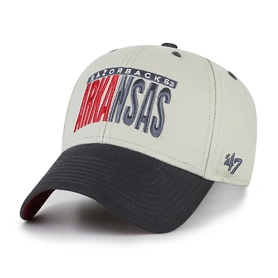 Unisex '47 Gray/Black Arkansas Razorbacks Half Block Text MVP Adjustable Hat