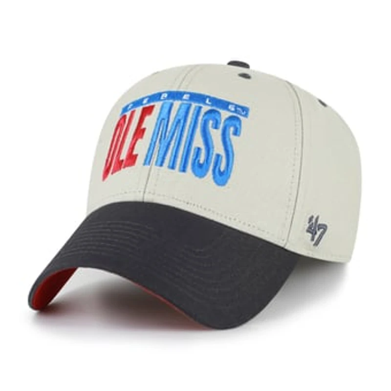 Unisex '47 Gray/Black Ole Miss Rebels Half Block Text MVP Adjustable Hat