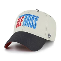 Unisex '47 Gray/Black Ole Miss Rebels Half Block Text MVP Adjustable Hat