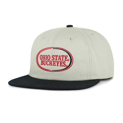 Unisex '47 Gray/Black Ohio State Buckeyes Ovalcrest Captain Snapback Hat