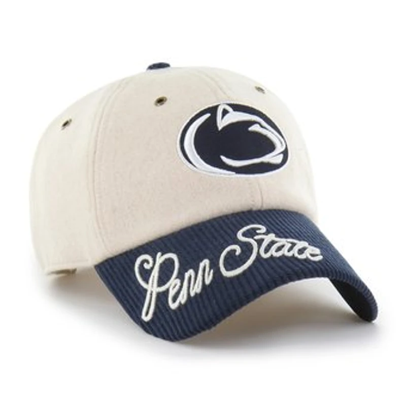 Women's '47 Cream/Navy Penn State Nittany Lions Rope Script Clean Up Adjustable Hat