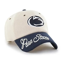 Women's '47 White/Navy Penn State Nittany Lions Rope Script Clean Up Adjustable Hat