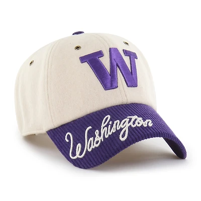 Women's '47 Cream/Purple Washington Huskies Rope Script Clean Up Adjustable Hat