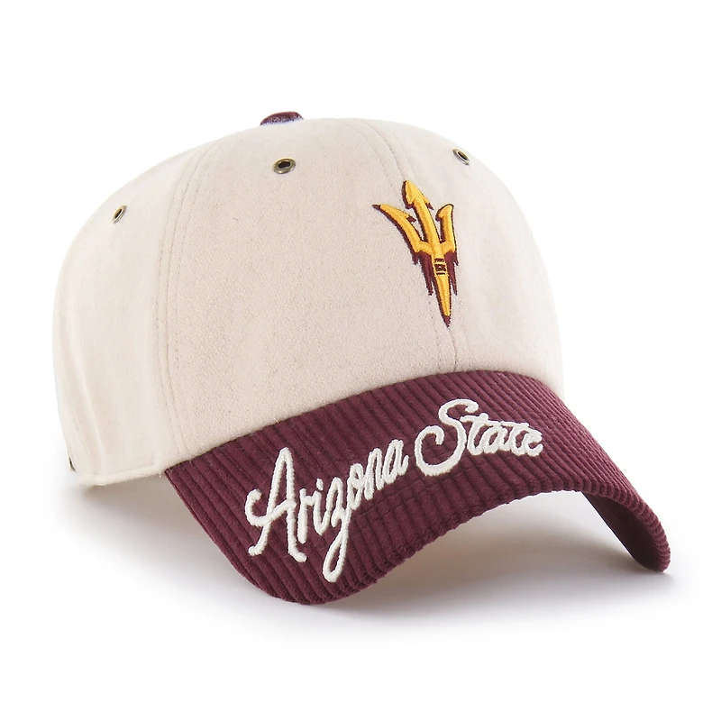 Women's '47 White/Maroon Arizona State Sun Devils Rope Script Clean Up Adjustable Hat